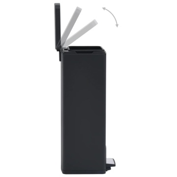 Coș gunoi cu pedală, anti-amprentă, negru, 30L, oțel inoxidabil - Img 5