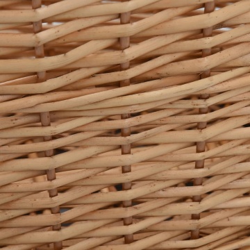 Coș lemne foc mânere de transport natural 56x40x28 cm salcie - Img 6