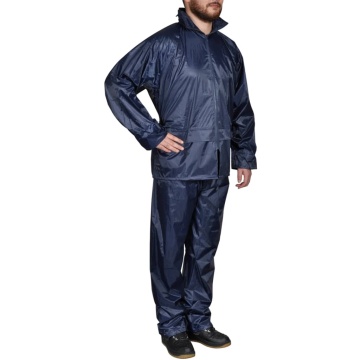 Costum de ploaie, 2 piese, albastru bleumarin, cu glugă, XL - Img 1