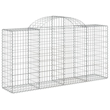 Coșuri gabion arcuite 10 buc, 200x50x100/120cm, fier galvanizat - Img 3
