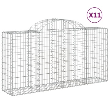 Coșuri gabion arcuite 11 buc, 200x50x100/120cm, fier galvanizat - Img 2