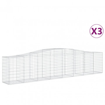 Coșuri gabion arcuite 3 buc, 400x50x80/100 cm, fier galvanizat - Img 2
