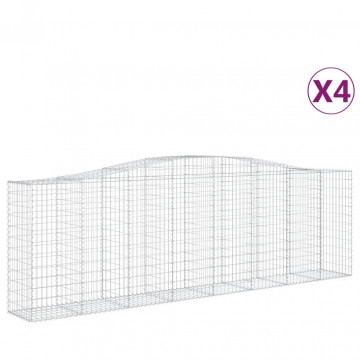 Coșuri gabion arcuite 4 buc, 400x50x120/140 cm, fier galvanizat - Img 2