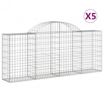 Coșuri gabion arcuite 5 buc, 200x30x80/100cm, fier galvanizat - Img 2