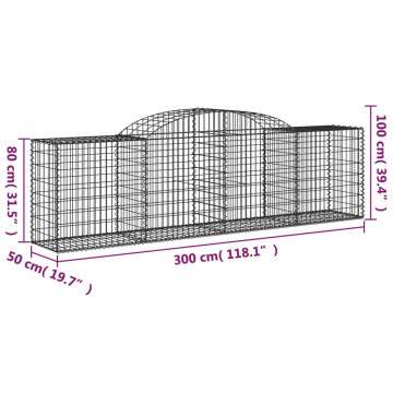 Coșuri gabion arcuite 9 buc, 300x50x80/100 cm, fier galvanizat - Img 5