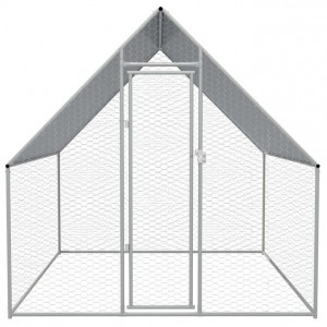 Coteț de găini pentru exterior, 2x2x1,92 m, oțel galvanizat - Img 2