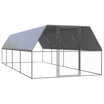 Coteț de păsări pentru exterior, 3x8x2 m, oțel galvanizat - Img 1