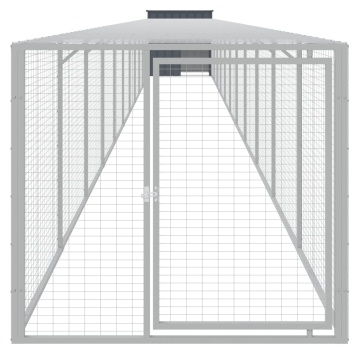 Coteț de pui cu incintă antracit 110x1221x110cm oțel galvanizat - Img 3