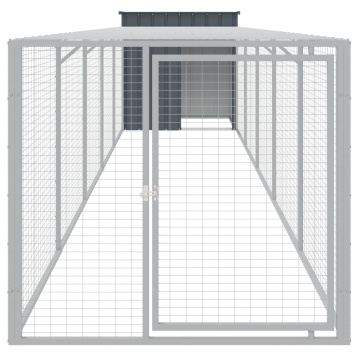 Coteț de pui cu incintă antracit 110x609x110 cm oțel galvanizat - Img 3