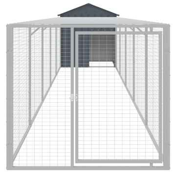 Coteț de pui cu incintă antracit 117x609x123 cm oțel galvanizat - Img 3
