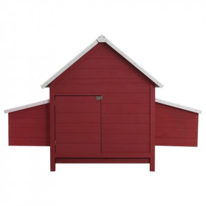 Coteț pentru păsări, roșu, 157 x 97 x 110 cm, lemn - Img 4