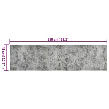 Covor de bucătărie lavabil Beton, 45x150 cm, catifea - Img 5
