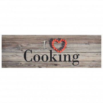 Covor de bucătărie lavabil Cooking, gri, 60x180 cm, catifea - Img 2