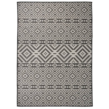 Covor de exterior, dungi negre, 200x280 cm, țesătură plată - Img 1