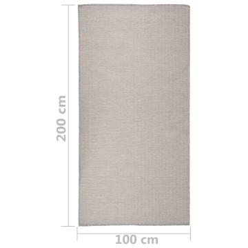 Covor de exterior, gri taupe, 100x200 cm, țesătură plată - Img 5