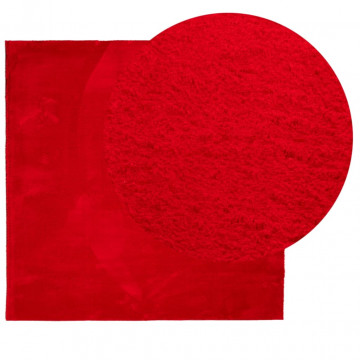 Covor HUARTE, fir scurt, moale și lavabil, roșu, 120x120 cm - Img 3