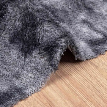 Covor shaggy cu pom înalt, NAVARRA, gri închis, 120x120 cm - Img 8