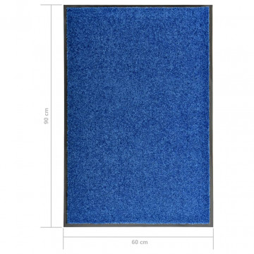 Covoraș de ușă lavabil, albastru, 60 x 90 cm - Img 4