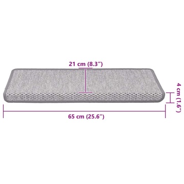 Covorașe autoadezive pentru scări, 15 buc. bej, 65x21x4cm sisal - Img 8