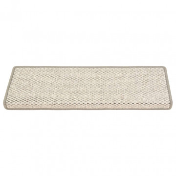 Covorașe autoadezive pentru scări, 15 buc. bej, 65x21x4cm sisal - Img 3