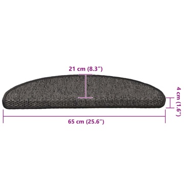 Covorașe autoadezive scări 15 buc antracit 65x21x4 aspect sisal - Img 9