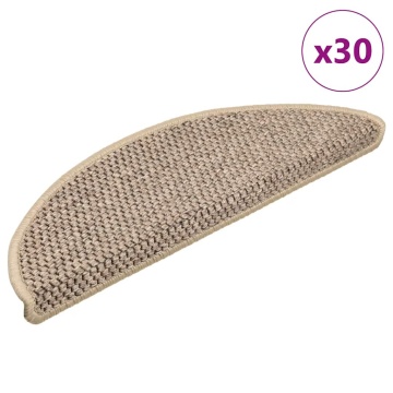 Covorașe scară autoadezive aspect sisal 30 buc. Bej închis - Img 1