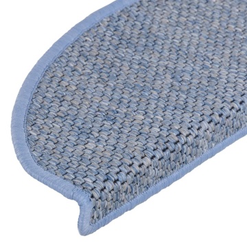 Covorașe scări autoadezive, 15 buc. albastru 65x21x4 cm, sisal - Img 6