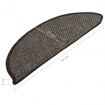 Covorașe scări autoadezive 15 buc antracit 56x20cm aspect sisal - Img 6