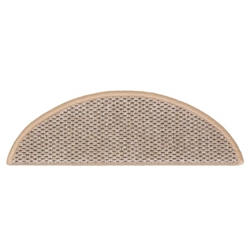 Covorașe scări autoadezive 15 buc. bej deschis 56x17x3cm sisal - Img 5