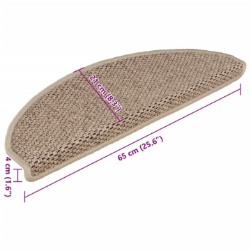 Covorașe scări autoadezive 15buc nisipiu 65x21x4cm aspect sisal - Img 7