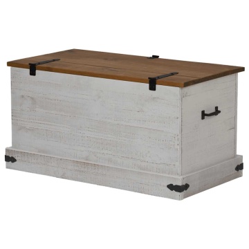 Cufă de depozitare HALDEN alb 91x48x47 cm lemn masiv de pin - Img 8