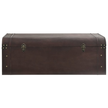 Cufăr de comori cu zăvoare maro închis 110x50x39,5 cm placaj - Img 8