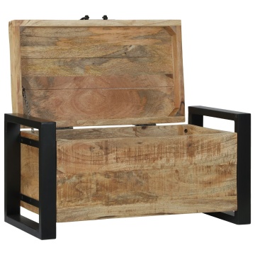 Cufere de depozitare 60x30x30cm din lemn masiv de mango și metal - Img 1