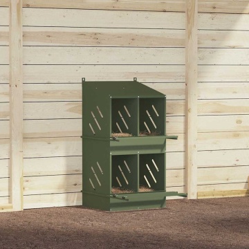 Cuibă pentru pui cu 4 compartimente, metal verde măsline - Img 4