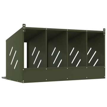 Cuibă pentru pui cu 4 compartimente, metal verde măsline - Img 6