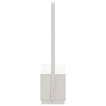 Cuier haine cu pantofar alb 113x40x157,5 cm lemn masiv de pin - Img 8