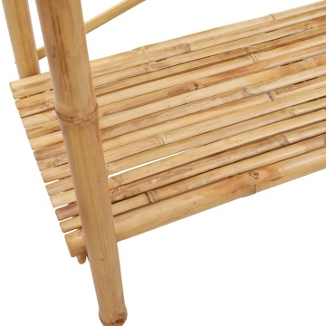 Cuier pentru haine cu raft, 102x50x190 cm, bambus - Img 7
