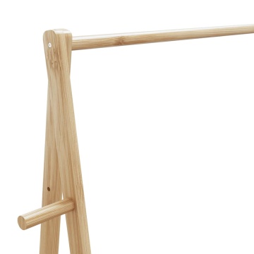 Cuier pentru haine cu rafturi, 132x45,5x150,5 cm, bambus - Img 6