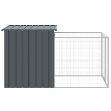 Cușcă câine cu țarc antracit 110x201x110 cm oțel galvanizat - Img 4