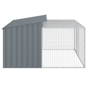 Cușcă câine cu țarc antracit 197x194x110 cm oțel galvanizat - Img 5