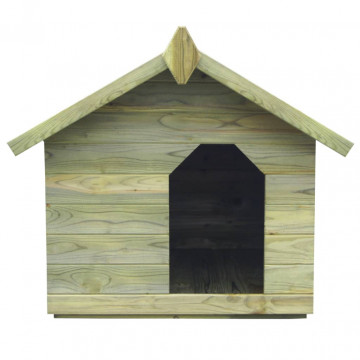 Cușcă câine grădină, acoperiș detașabil, lemn pin tratat - Img 2