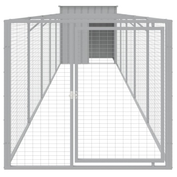 Cușcă de câine & țarc gri deschis 110x609x110cm oțel galvanizat - Img 3