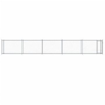 Cușcă pentru câini cu ușă, gri, 10x2x1,5 m, oțel galvanizat - Img 4