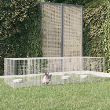 Cușcă pentru iepuri, 4 panouri, 217x79x54 cm, fier galvanizat - Img 1