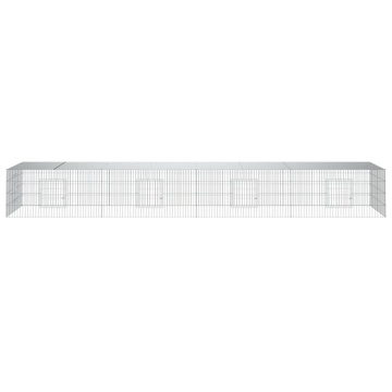 Cușcă pentru iepuri, 4 panouri, 325x109x54 cm, fier galvanizat - Img 3