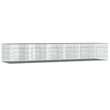 Cușcă pentru iepuri, 6 panouri, 327x79x54 cm, fier galvanizat - Img 2