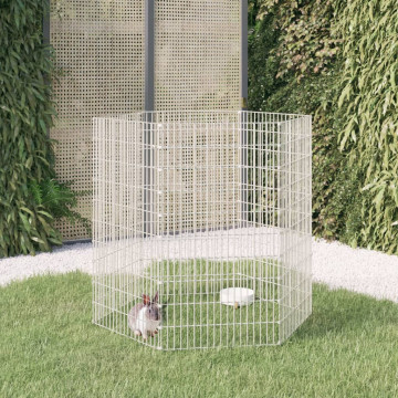 Cușcă pentru iepuri, 6 panouri, 54x100 cm, fier galvanizat - Img 1