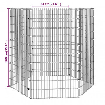 Cușcă pentru iepuri, 6 panouri, 54x100 cm, fier galvanizat - Img 7