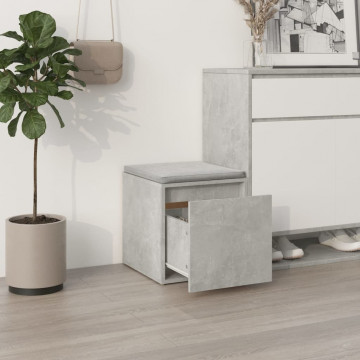 Cutie cu sertar, gri beton, 40,5x40x40 cm, lemn compozit - Img 3