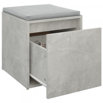 Cutie cu sertar, gri beton, 40,5x40x40 cm, lemn compozit - Img 8
